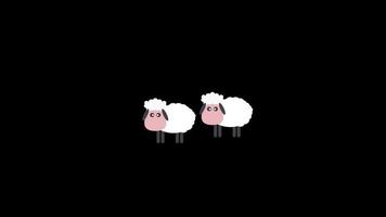 sheep or lamb icon loop Animation video transparent background with alpha channel
