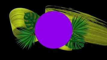 leaves with copy space loop Animation video transparent background with alpha channel