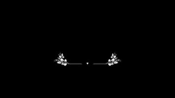 wedding floral title copy space loop Animation video transparent background with alpha channel