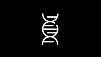 dna icon loop Animation video transparent background with alpha channel