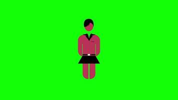 femmes avatar icône boucle animation vidéo transparent Contexte avec alpha canal video