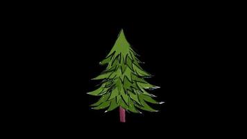 beautiful chrismas tree Loop animation transparent background with an alpha channel. video