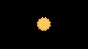 Sunshine hot Sun icon loop Animation video transparent background with alpha channel