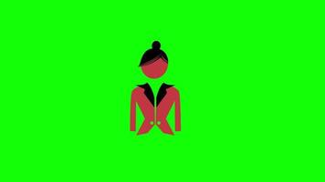 mulheres avatar ícone ciclo animação vídeo transparente fundo com alfa canal video