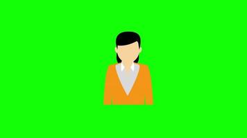 women avatar icon loop Animation video transparent background with alpha channel