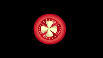 tomate icono lazo animación vídeo transparente antecedentes con alfa canal video