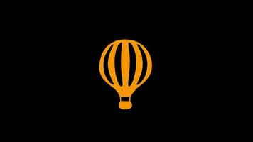 Hot Air Balloon icon loop Animation video transparent background with alpha channel