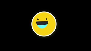émoticône mignonne sourire emoji icône boucle animation vidéo transparent Contexte avec alpha canal video