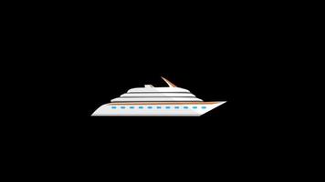 cruise ship icon loop Animation video transparent background with alpha channel