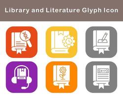 Library And Literature Vector Icon Set