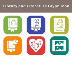 Library And Literature Vector Icon Set