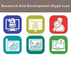 investigación y desarrollo vector icono conjunto