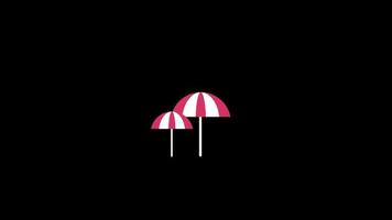 paraguas icono lazo animación vídeo transparente antecedentes con alfa canal video