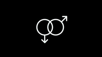 gender male, female icon loop Animation video transparent background with alpha channel