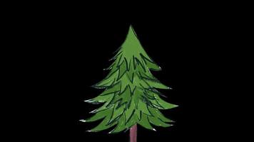 beautiful chrismas tree Loop animation transparent background with an alpha channel. video