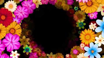 Tropical summer plants Leaves, flowers border frame animation with a copy space area looped animation with Alpha channel video