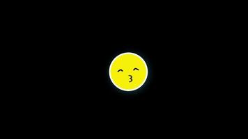 Emoticon küssen Mund Emoji Symbol Schleife Animation Video transparent Hintergrund mit Alpha Kanal