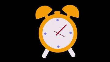 alarm clock icon loop Animation video transparent background with alpha channel