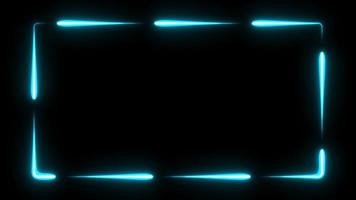 tosca neon glowing frame background. Laser animation 9 repeated moves. isolated on black. 4K graphic animation video