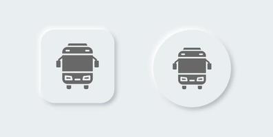 Bus solid icon in neomorphic design style. Transport signs vector illustration.