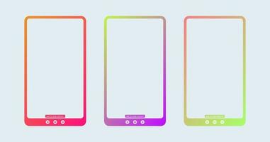 Vertical story template in gradient colors. Social media frame vector illustration.