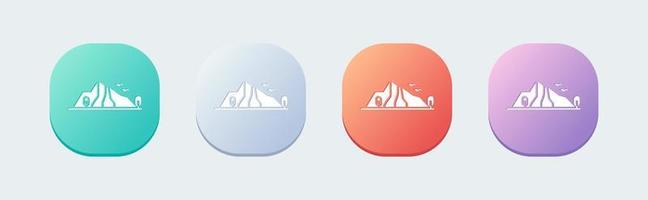 Mountain solid icon in flat design style. Adventure signs vector illustration.