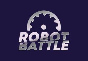 Logo for the battle of robots with a metallic effect. Vector clipart