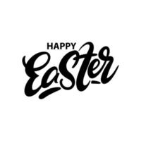 Inscription Happy Easter in lettering style on a white background for printing and holiday design.Vector illustration. vector