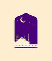 Ramadan concept in flat style for print and design. Vector illustration.