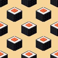 Sushi pattern made from plastic blocks. Vector clipart