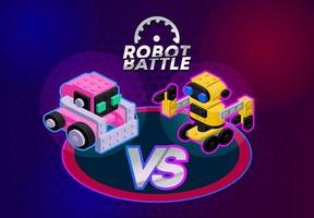 Poster template for the battle of homemade robots. Vector clipart