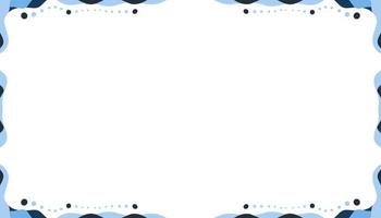 Abstract background with liquid blue and black liquid texture frame border vector