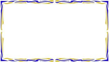Abstract illustration background with blue and yellow pattern frame vector