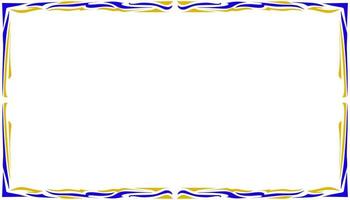 Abstract illustration background with blue and yellow pattern frame vector