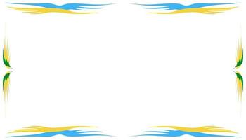 Abstract background with texture frame border with green, blue, yellow wing patterns vector