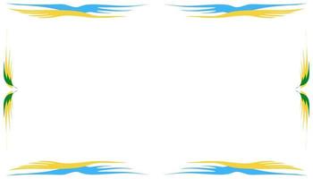 Abstract background with texture frame border with green, blue, yellow wing patterns vector