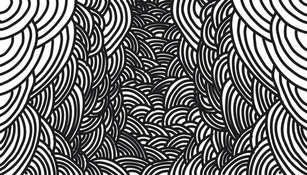 Seamless pattern background illustration of doodles and curls vector