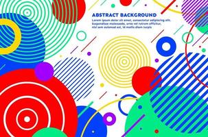 Modern colorful abstract circle memphis background. Technology round line design. vector