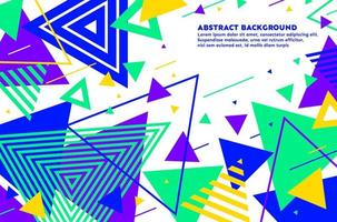 Modern geometric shape abstract memphis background design. Colorful triangle art. vector