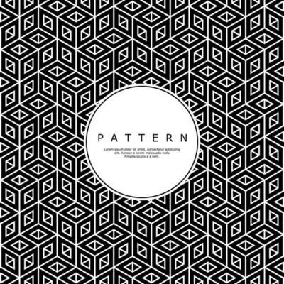 Luxury black cube line abstract pattern vector. Elegance box stripe pattern