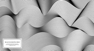 Modern abstract wavy line background design. Monochrome blend wave lines vector