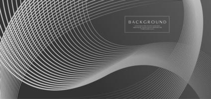 Greyscale modern blend wave line abstract background. Flowing waves lines design. vector