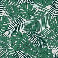 Palm and monstera leaves seamless pattern design. Tropical leaves branch and monstera summer pattern design. Tropical floral pattern background. Trendy Brazilian illustration. vector
