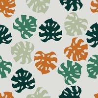 hermoso diseño de patrón sin costuras de rama de hojas tropicales. hojas tropicales, fondo de patrón floral transparente de hoja de monstera. ilustración brasileña de moda. diseño de primavera verano para moda, estampados vector