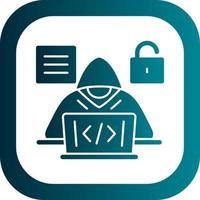 diseño de icono de vector de hacker de código