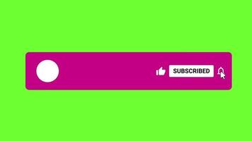 Subscribe Button green screen background. Chroma key V4 video