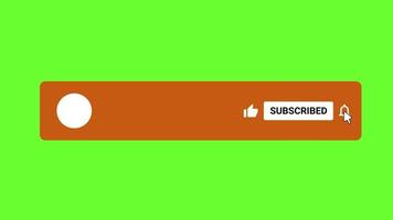 Subscribe Button green screen background. Chroma key V10 video