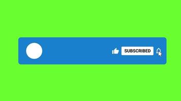 Subscribe Button green screen background. Chroma key V7 video