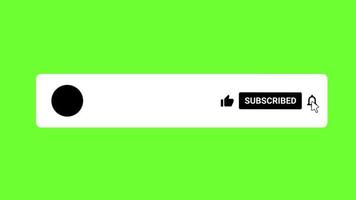 Subscribe Button green screen background. Chroma key V1 video