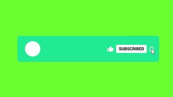 Subscribe Button green screen background. Chroma key V8 video